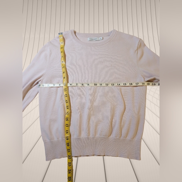 Calvin Klein Ballerina Baby Pink Sweater Med Normcore Quiet Luxury 100% Cotton - Picture 6 of 8